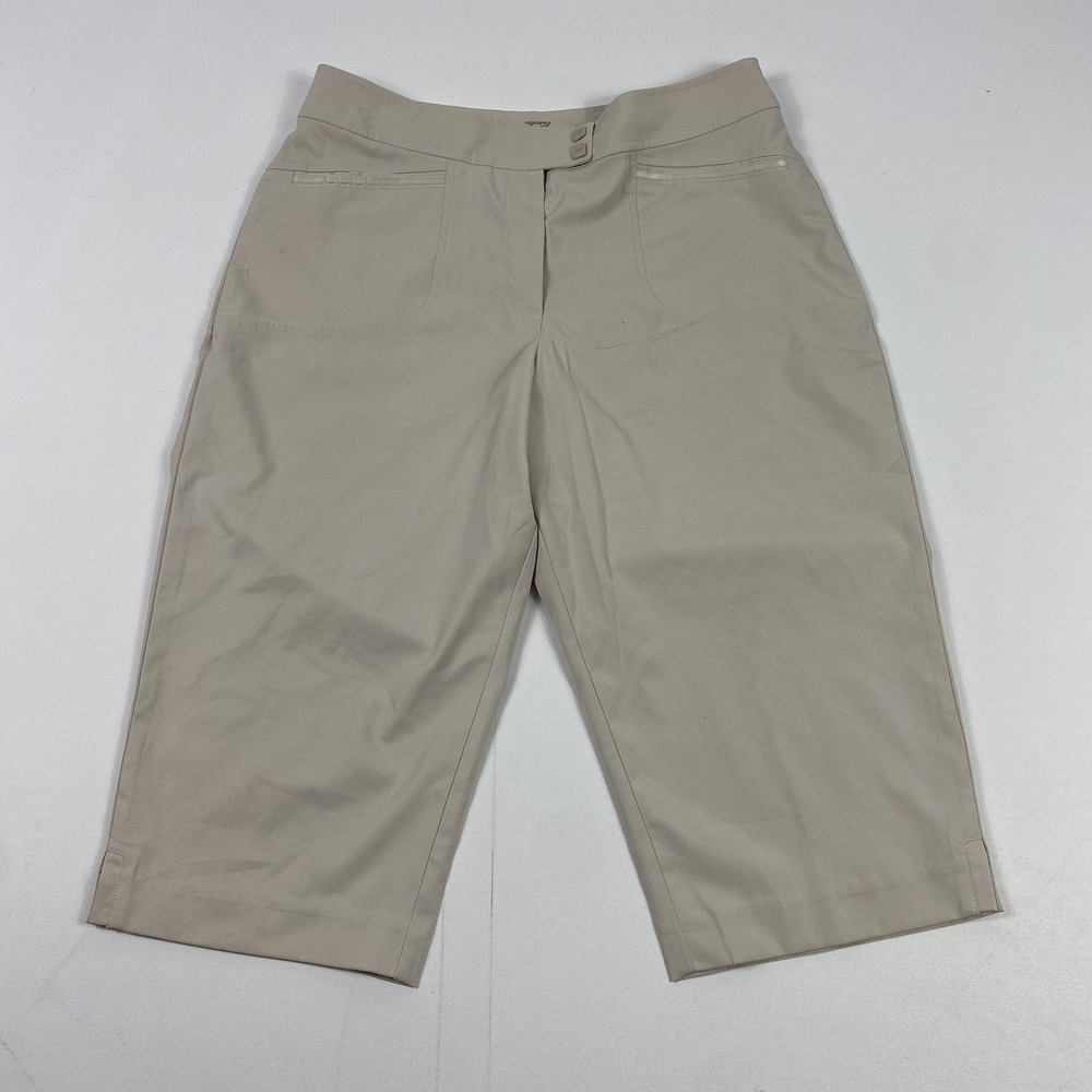 Tail Pants Womens 14 Khaki Beige Cropped Stretch Golf Lightweight Summer